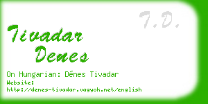 tivadar denes business card