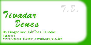 tivadar denes business card